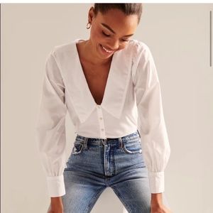 Abercrombie & Fitch Long-Sleeve Poplin a Collared Shirt